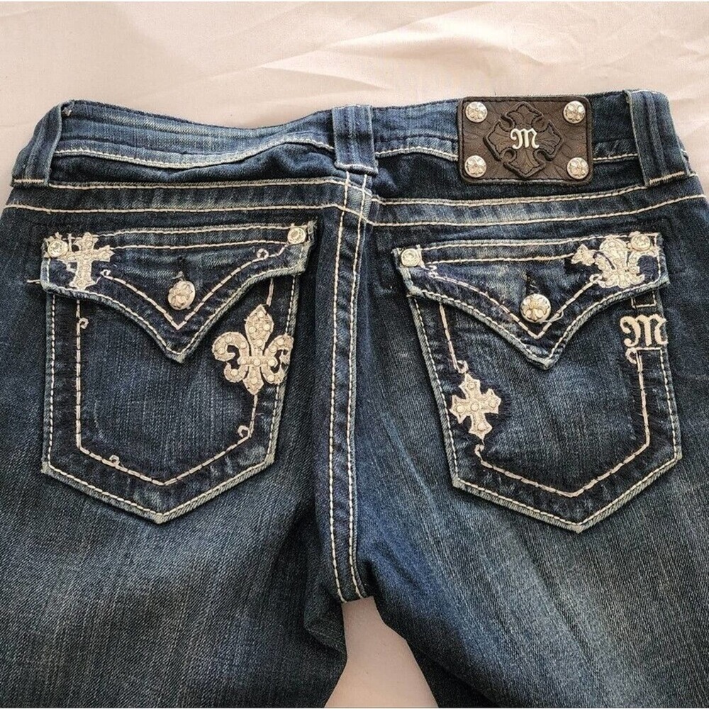 Miss‎ me floral boot cut dark wash jeans size 28x34